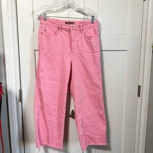 Judy Blue High Rise wide leg crop Pink Women's Jeans size 11/30 pink